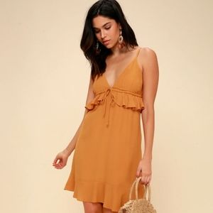 Lucy Love S Golden Yellow Ruffled Shift Dress